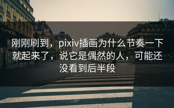刚刚刷到，pixiv插画为什么节奏一下就起来了，说它是偶然的人，可能还没看到后半段