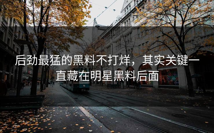 后劲最猛的黑料不打烊，其实关键一直藏在明星黑料后面