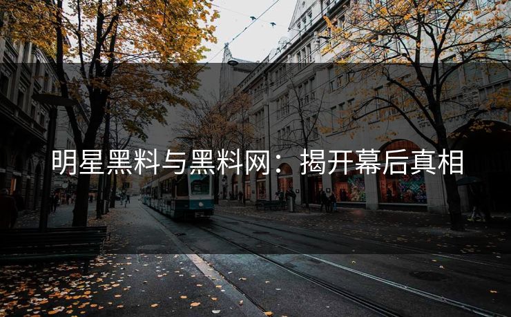明星黑料与黑料网：揭开幕后真相